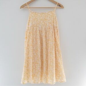 American Eagle Yellow Floral Mini Babydoll Dress